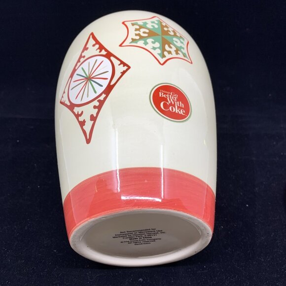 Coca-Cola Christmas Cookie Jar Things Go Better With Coke Ceramic Houston 9" Vtg - Picture 9 of 10